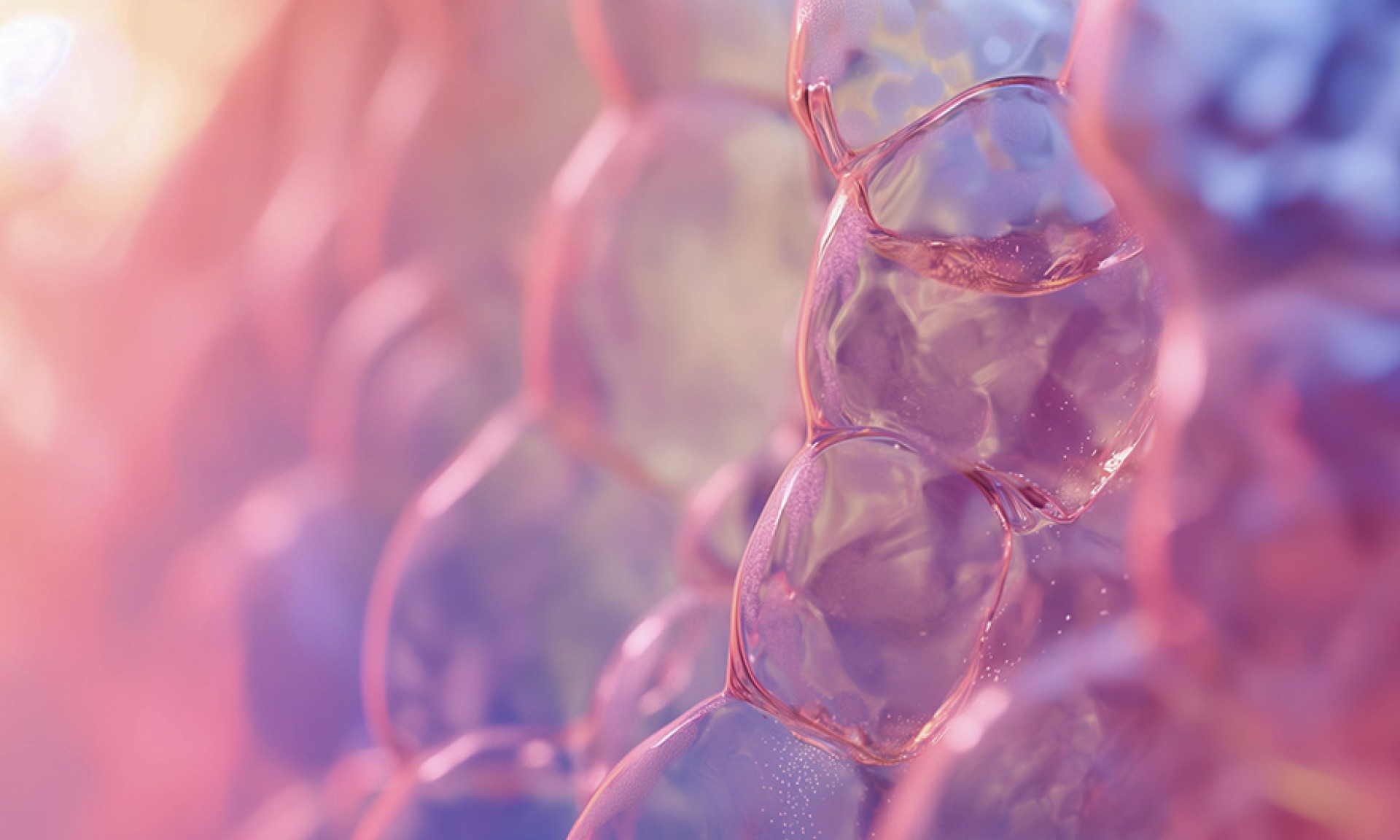 A cellular level close up of synthetic proteins