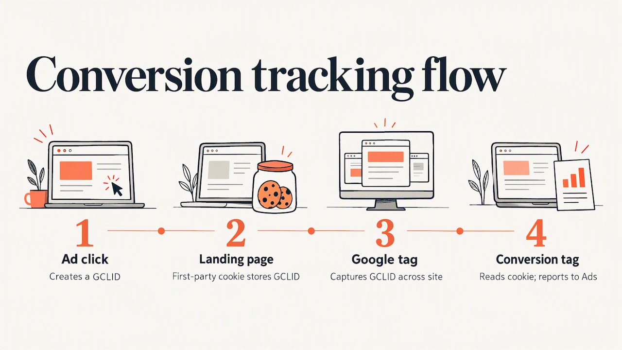 Ad click identifier carried through conversion tracking