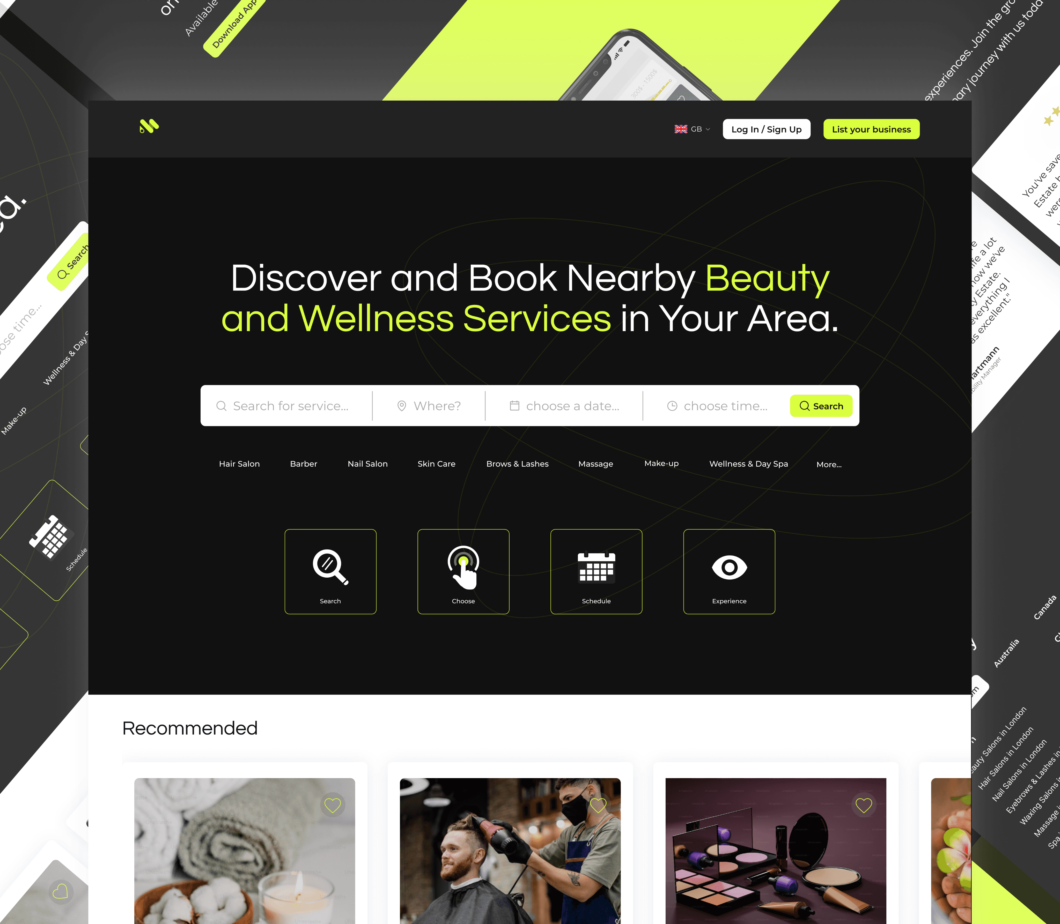 Weltify landing page UI