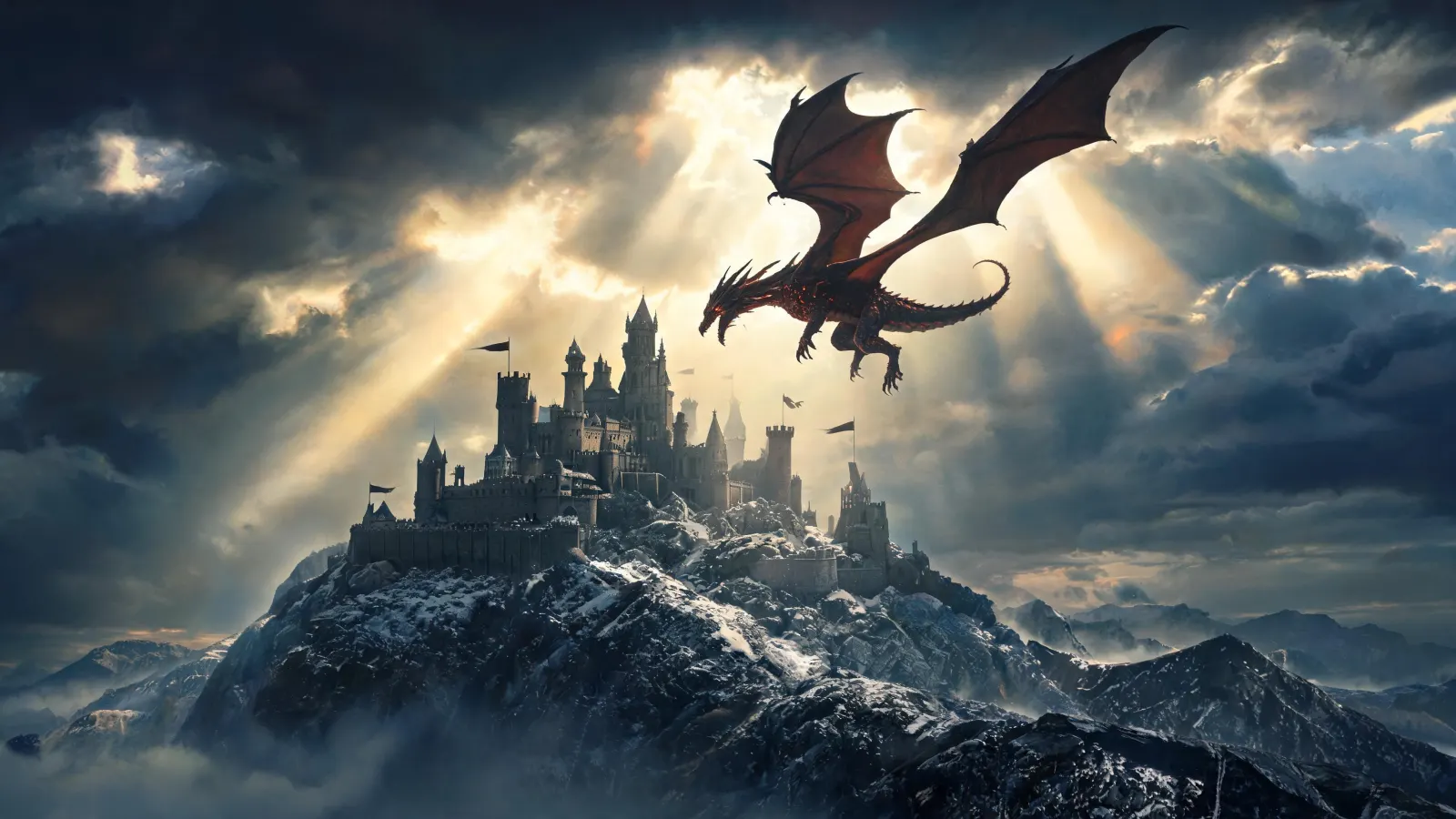 Fantasy movie trailer AI video style