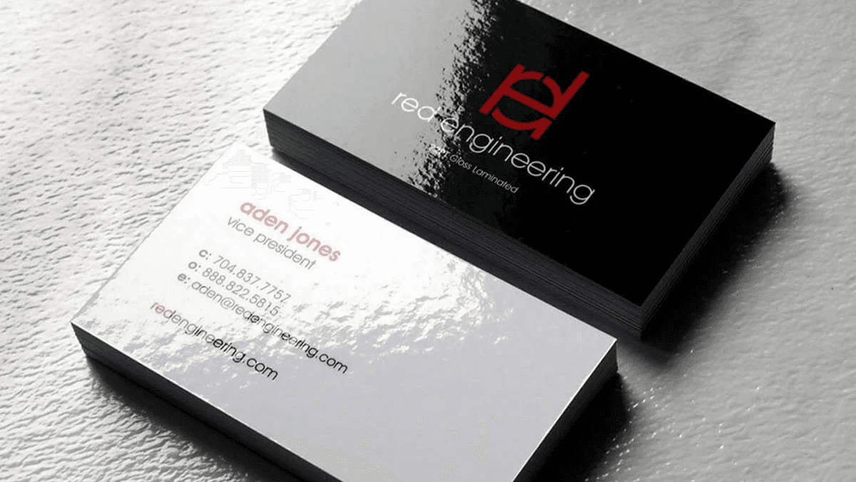 350 gsm Gloss laminated Business cards