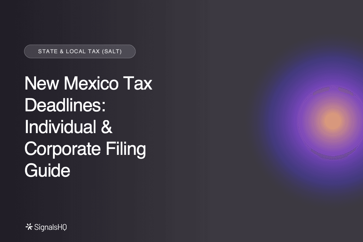 New Mexico Tax Deadlines: Individual & Corporate Filing Guide
