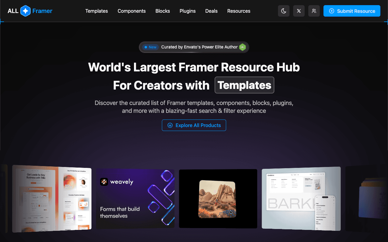 All Framer Club екранна снимка