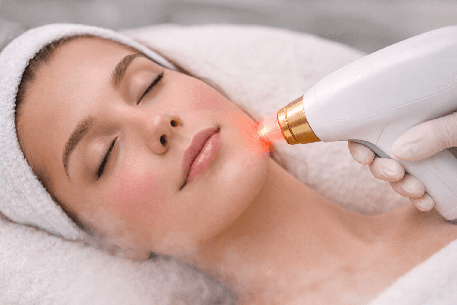 girl undergoing a cosmetic procedure
