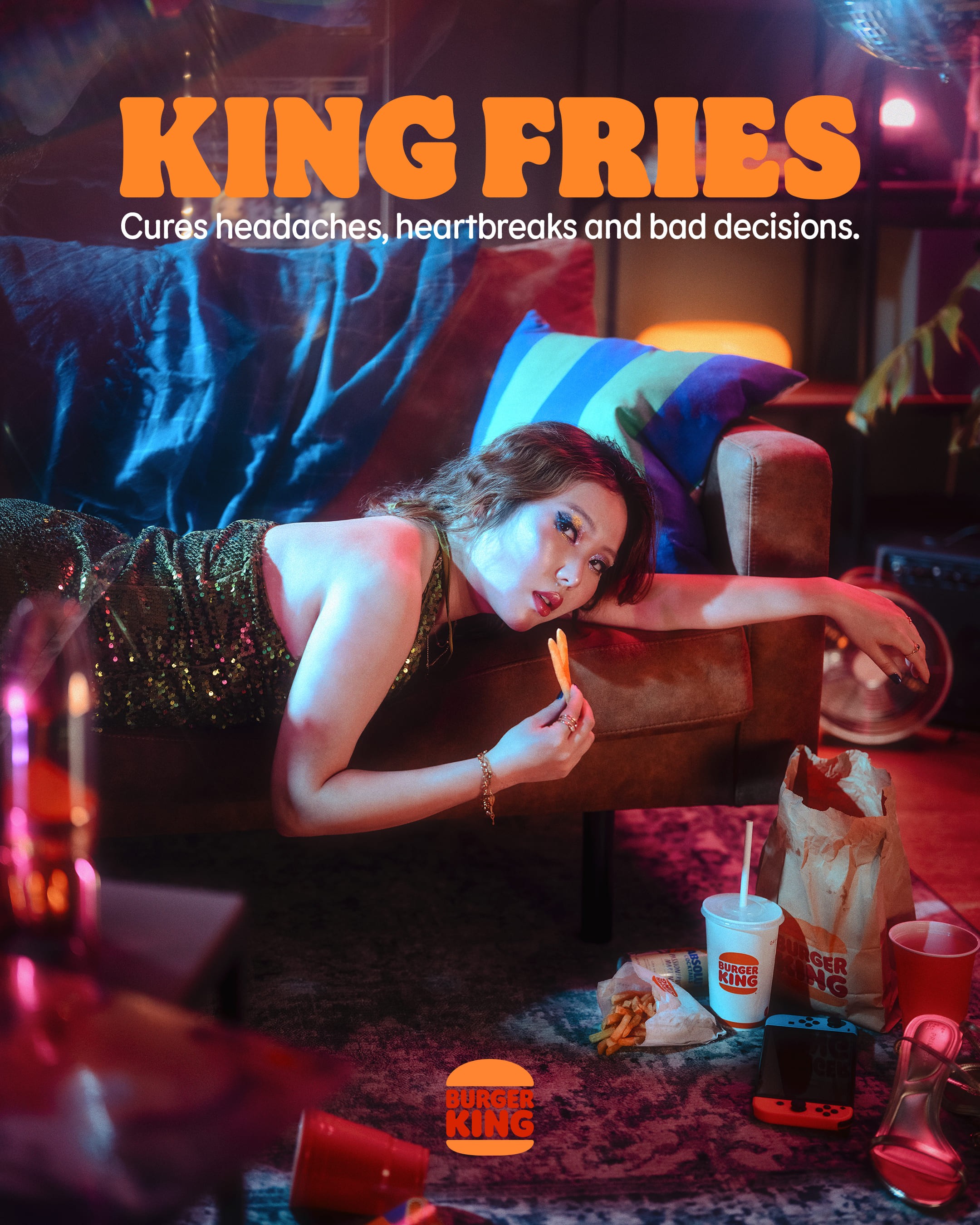 Streetside billboard with flyposters of the Batch.Works brand and illustrations