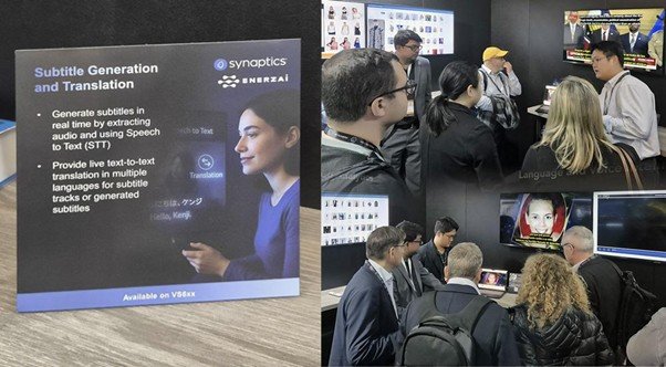 Enerzai participated in the Synaptics booth at the International Broadcasting Convention (IBC) in Amsterdam from September 12 to 15 last year, introducing its real-time speech-to-subtitle translation technology implemented via on-device AI / source=IT DongA
