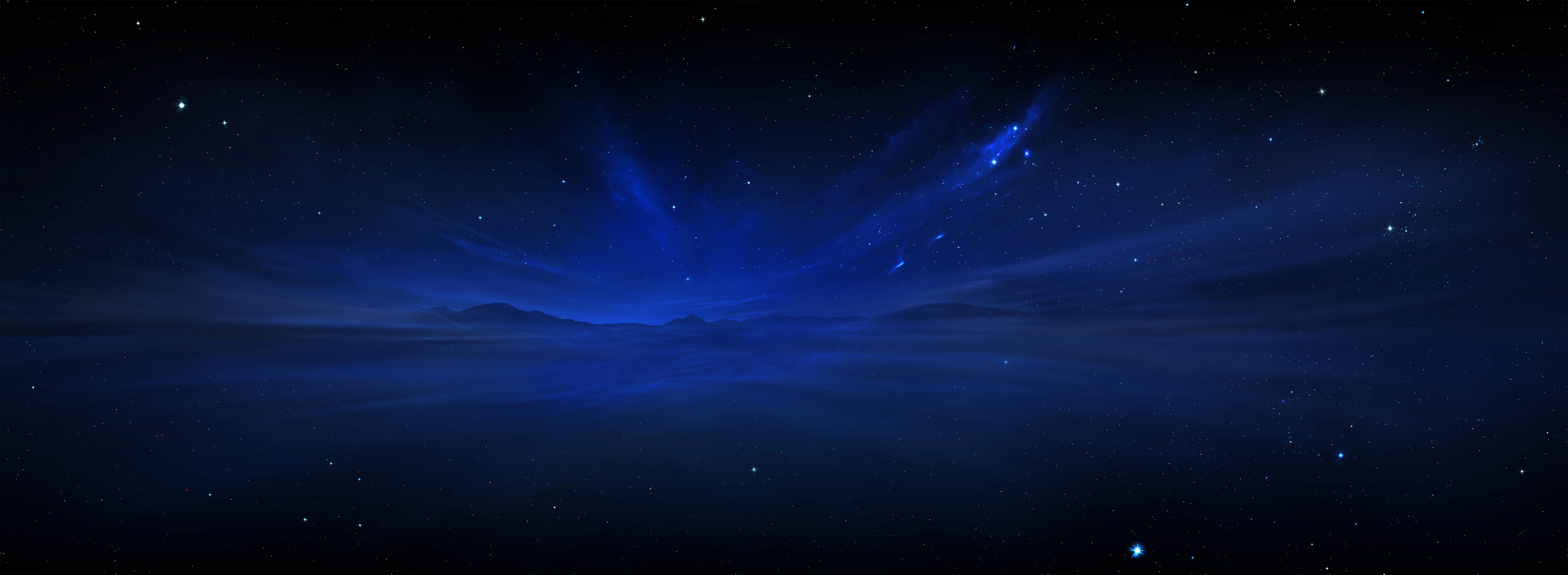 Matte Painting of a hilly landscape in outer space, by Simone De Salvatore