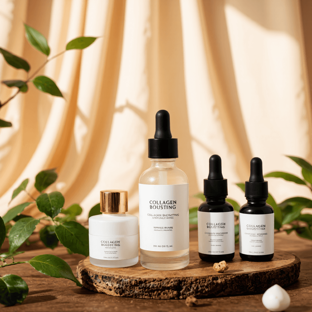 product photography of bottle of collagen boosting ampoule