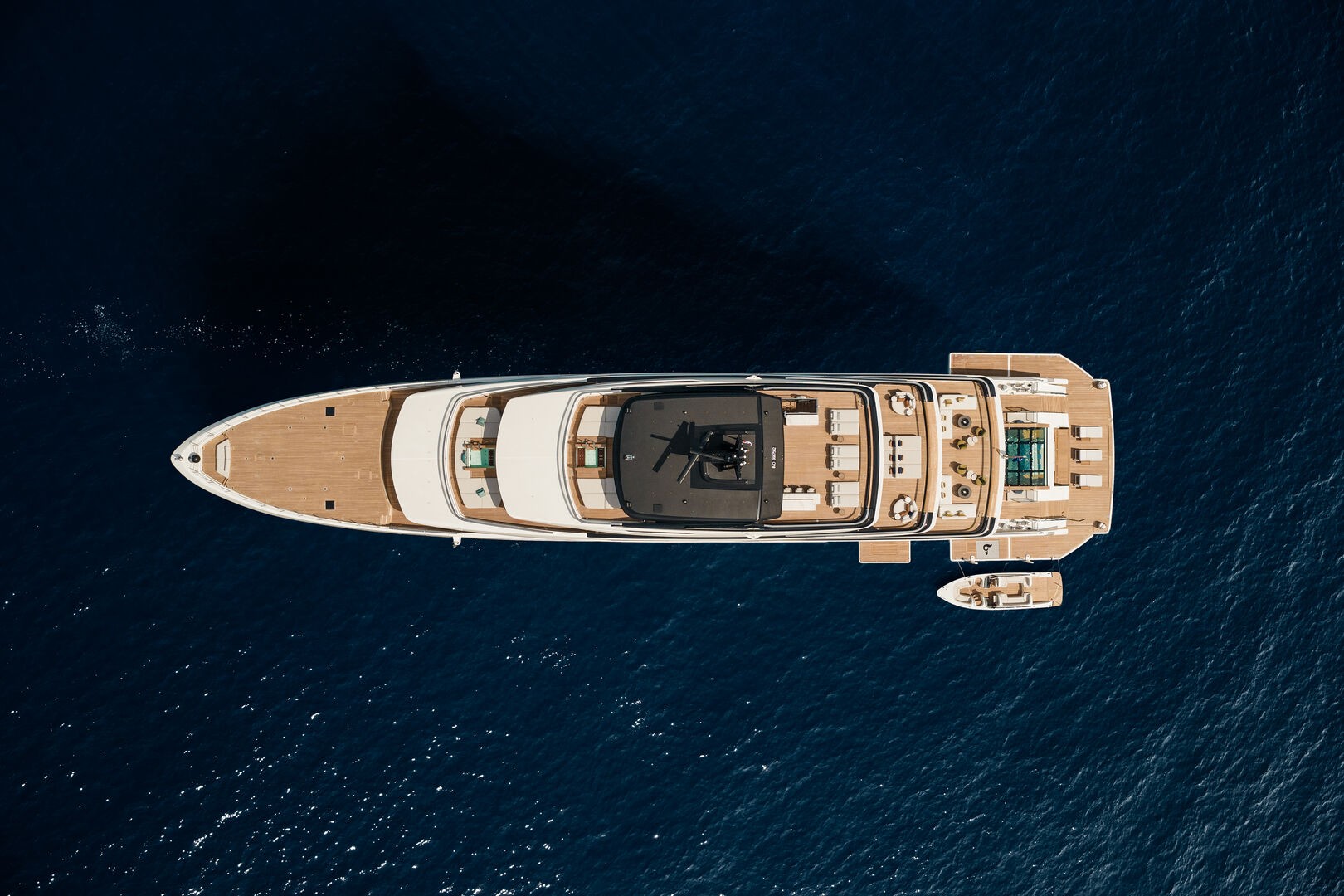 SILVER FOX: an aerial view of the decks and pool.