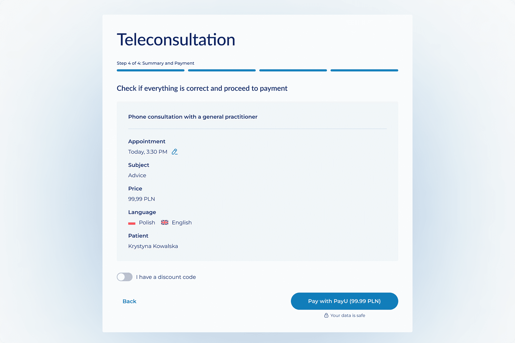 Teleconsultation Screen