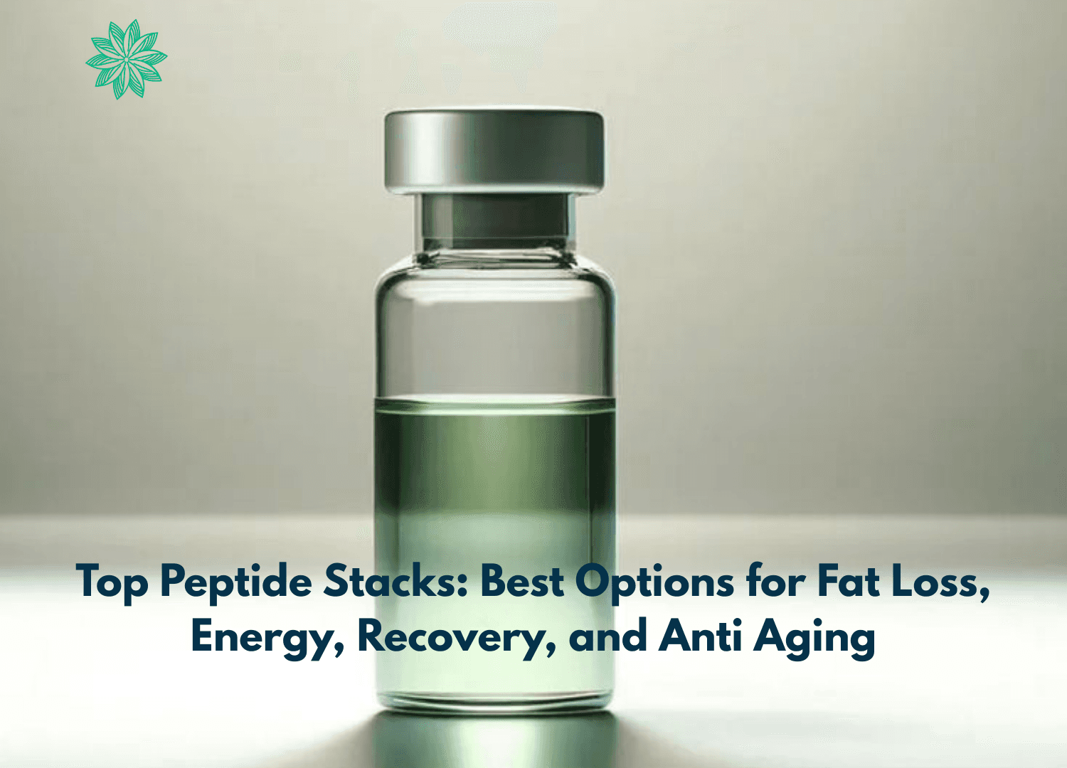 Clean visual menu of top peptide stacks for fat loss, sleep, recovery, and anti aging.