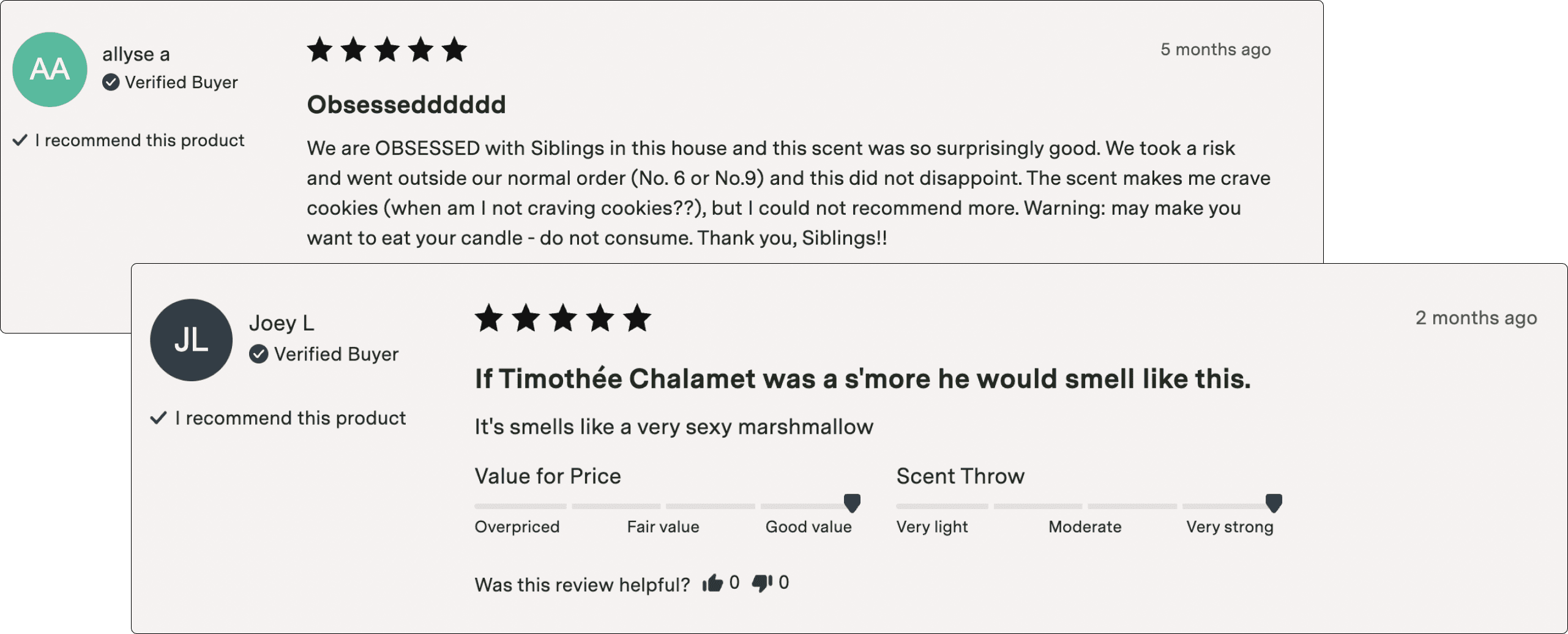 Siblings Candle reviews