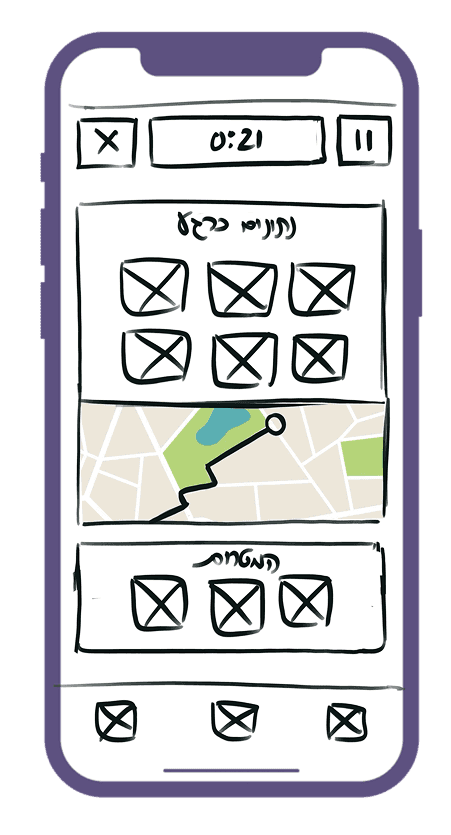 early stage sketch of a wireframe