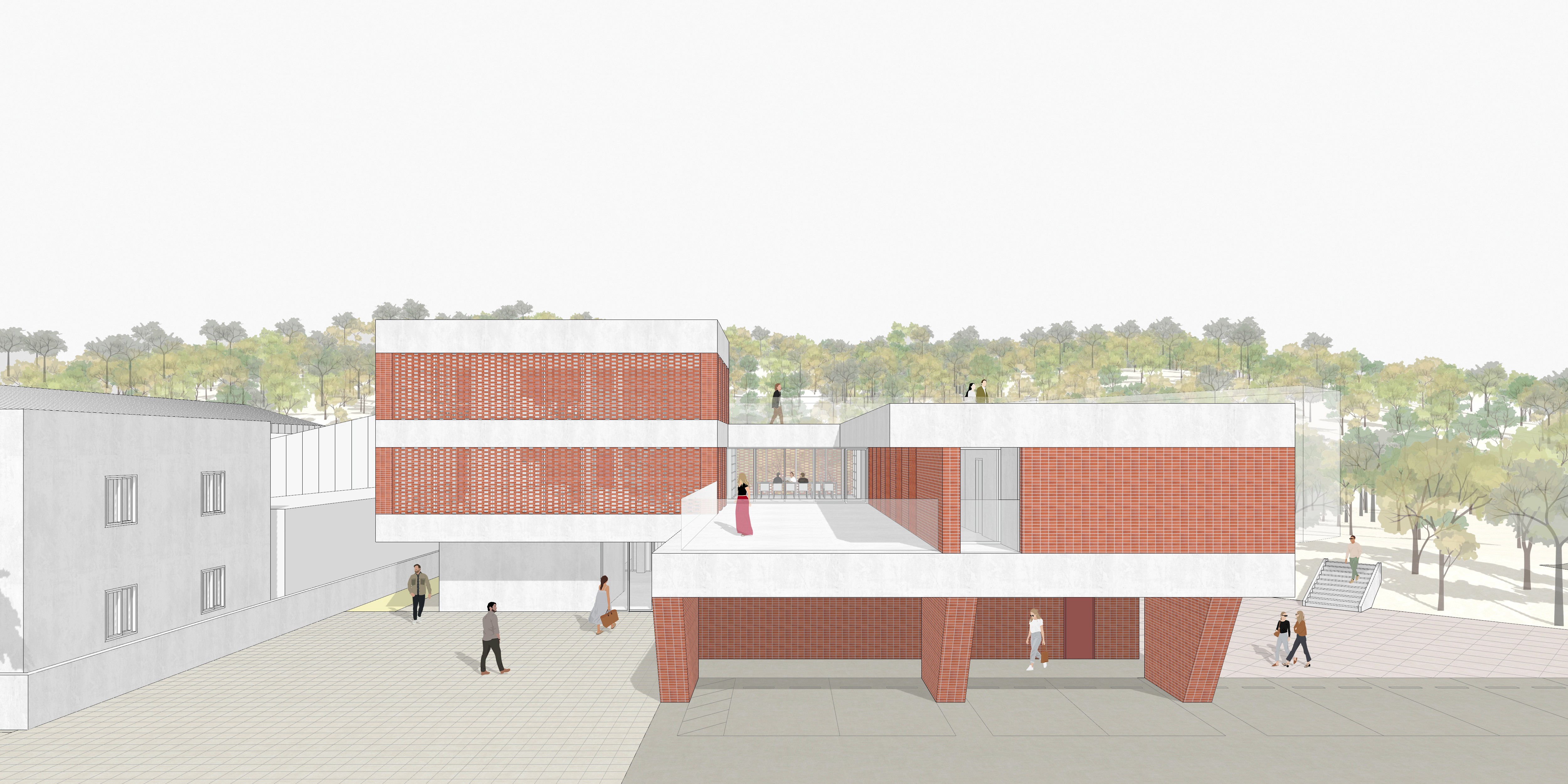 군북농공단지 청년문화센터 | 진입마당 투시도