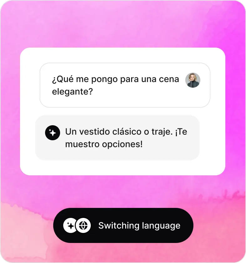 Multilingual AI customer support illustration