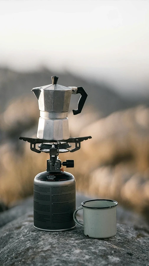 Café sur un réchaud