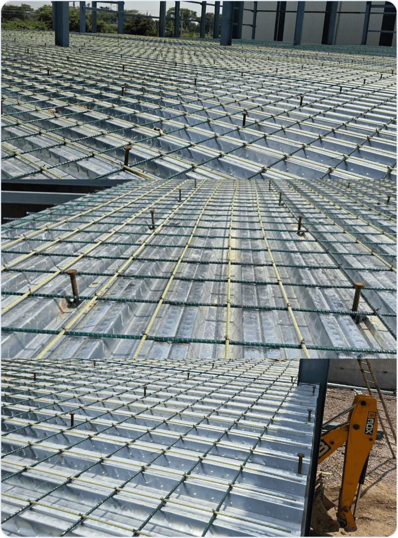 Bridge deck segments under construction