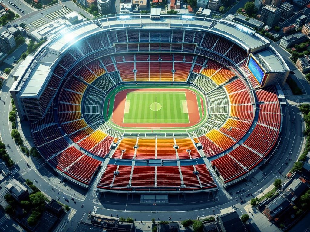 Aerial view of a stadium