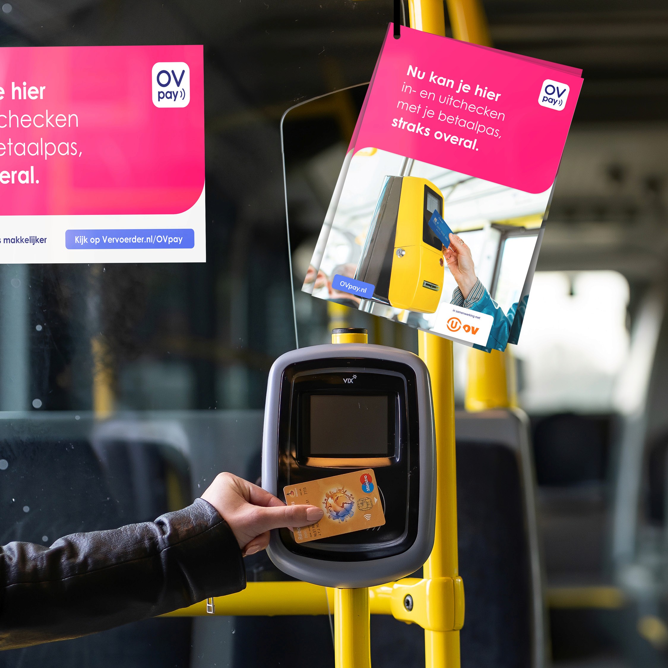 OVpay flyers in bus
