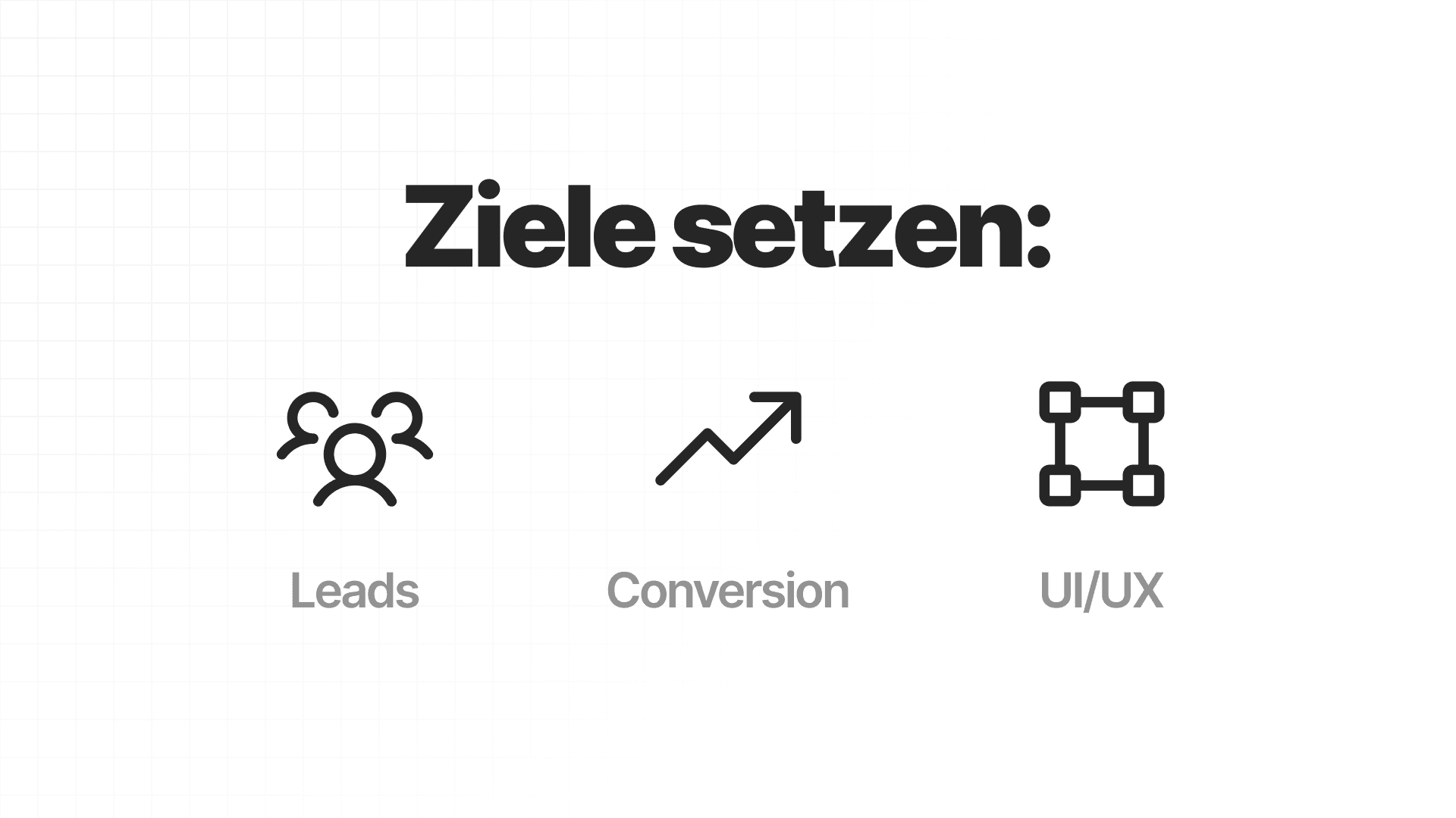 Ziele in Form von Leads, Conversions und UI/UX Illustration