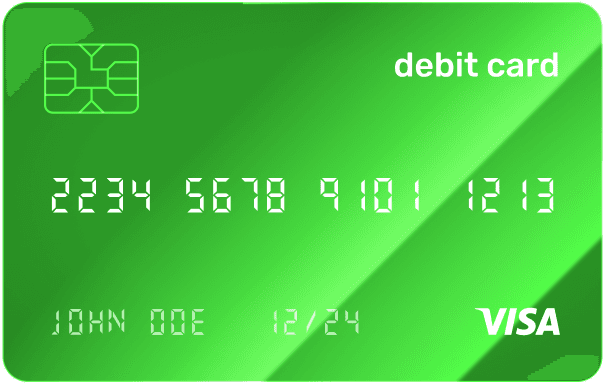 A green Beonn VISA debit card