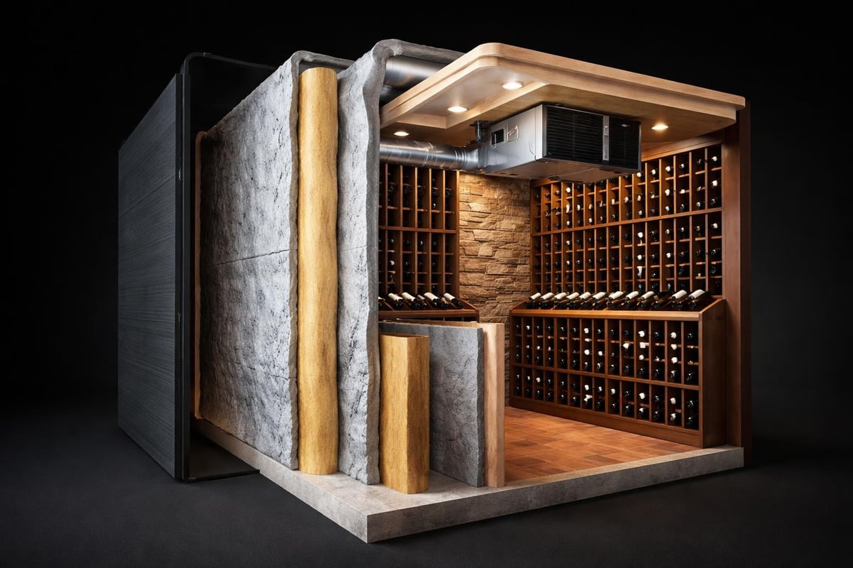 Wine cellar envelope construction