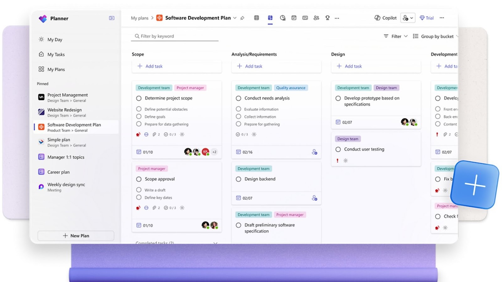 Microsoft Project's tools for scheduling complex projects