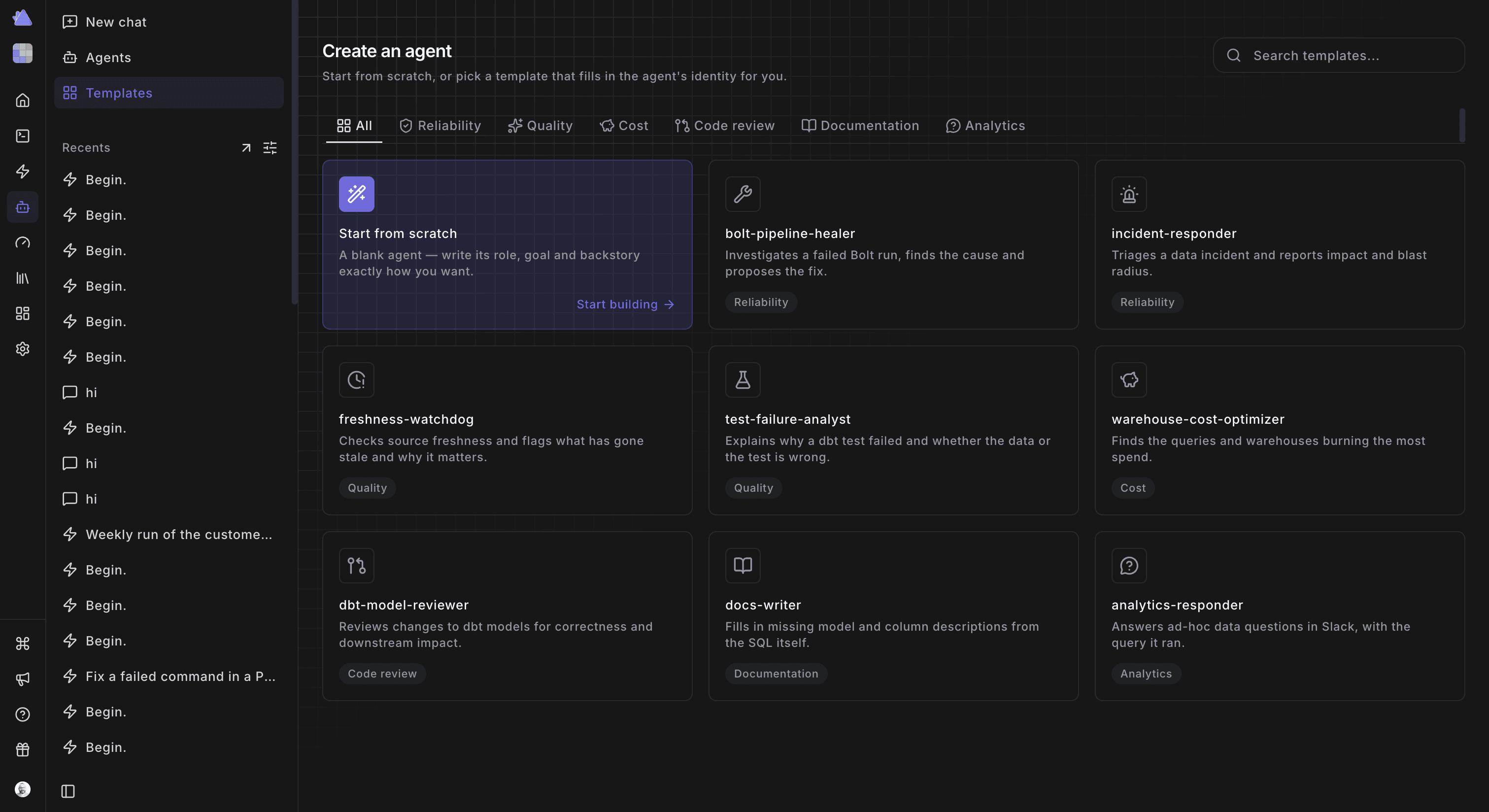 dinoi agent studio templates