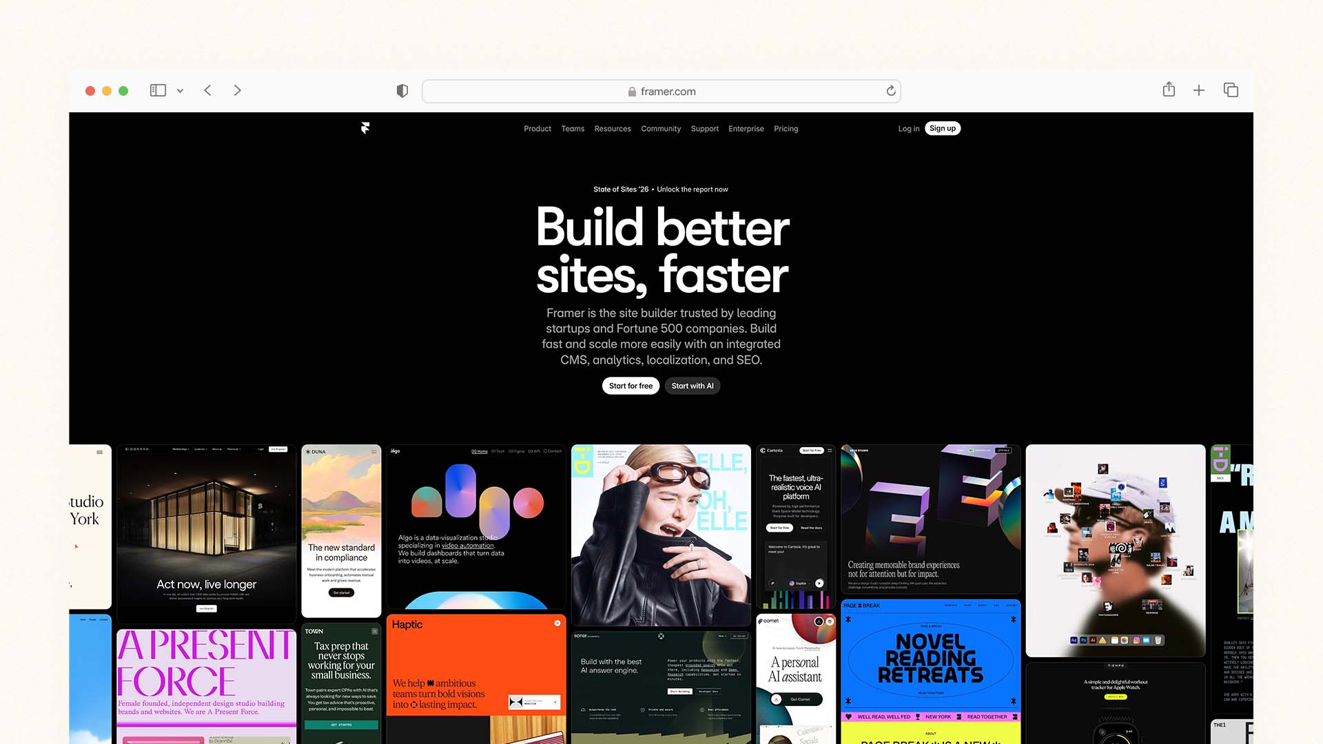 Framer — Best Free DIY Option for Portfolios and Startups