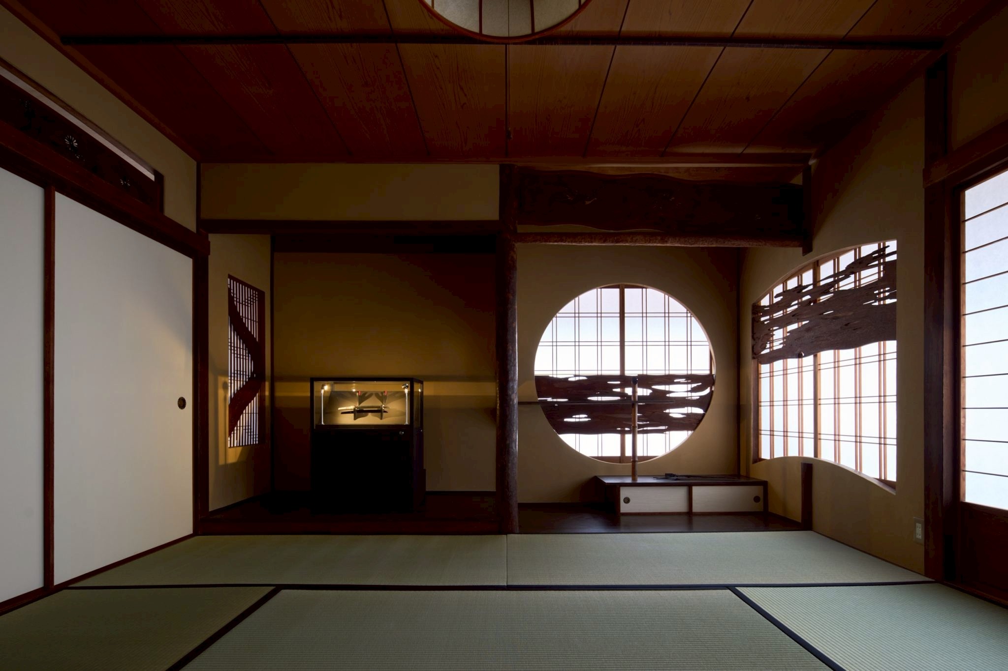 Interior of the hotel showing a Japanese tatami room with sliding doors