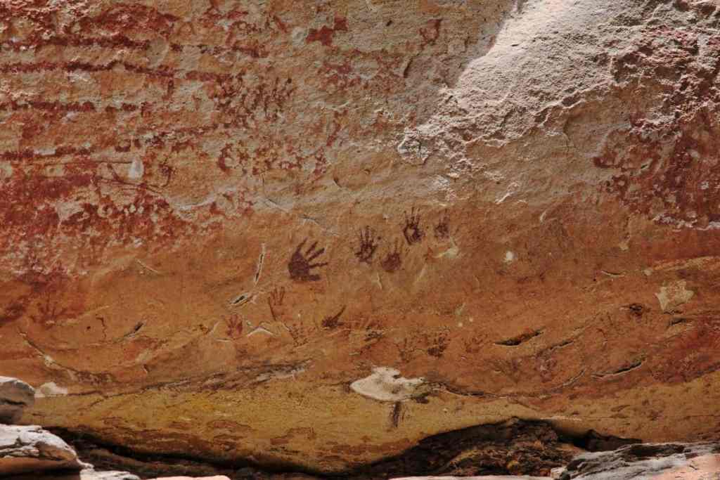Ancient artwork in Pha Taem National Park, Thailand