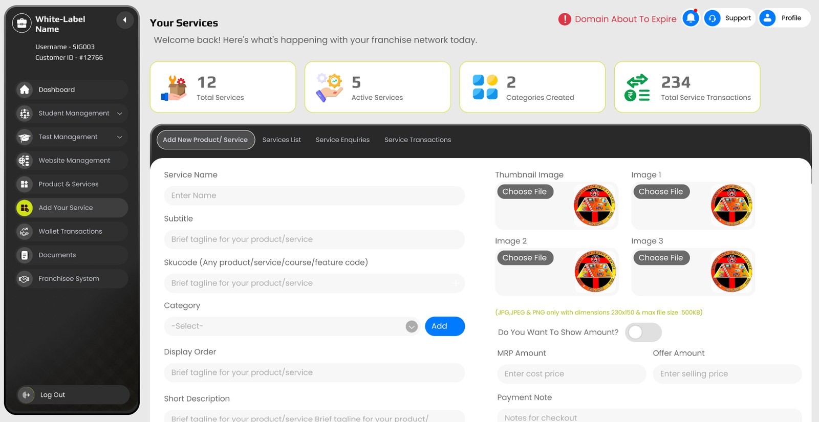 Rebuilt your services screen