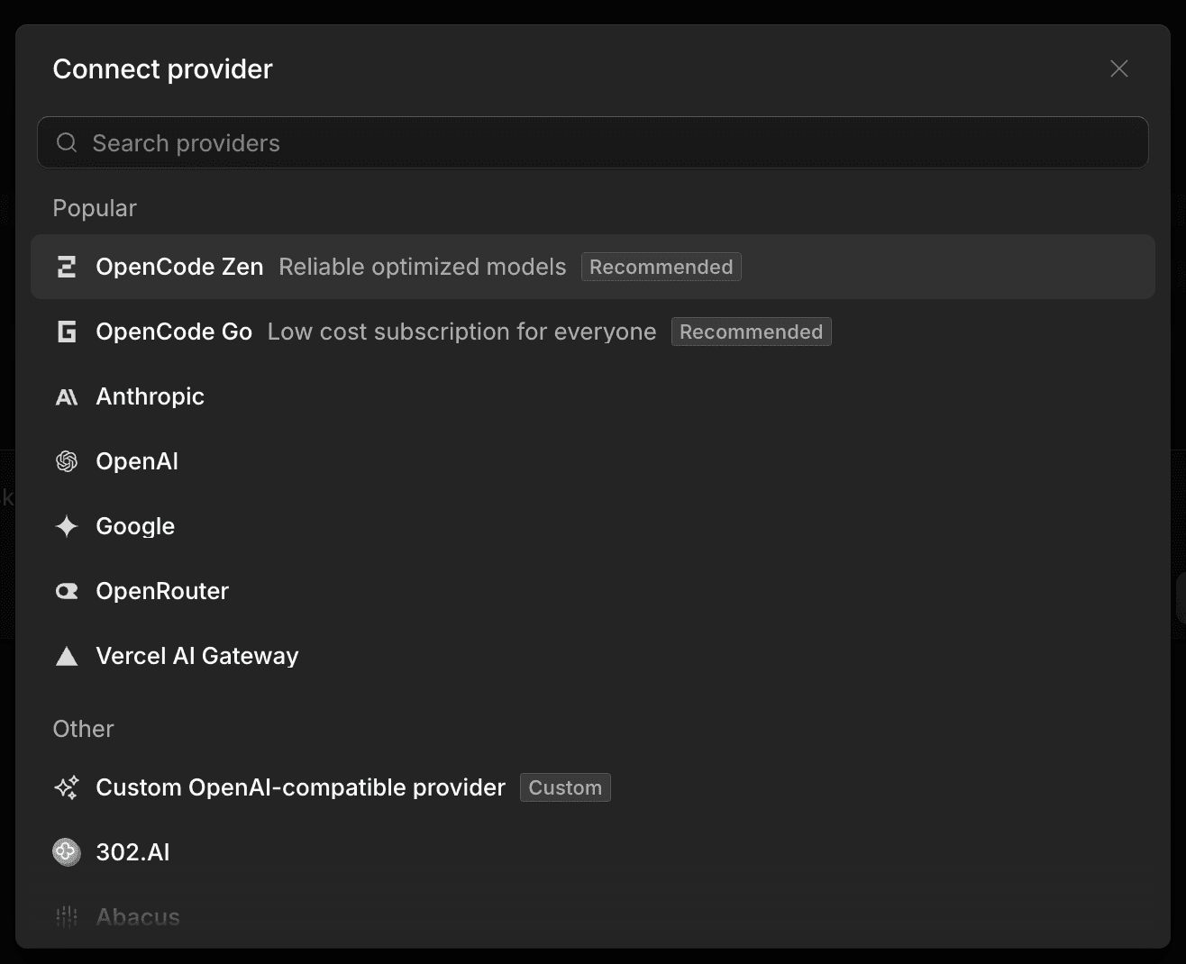 simple setup to choose Pioneer (by Fastino Labs) as the main model provider in Opencode