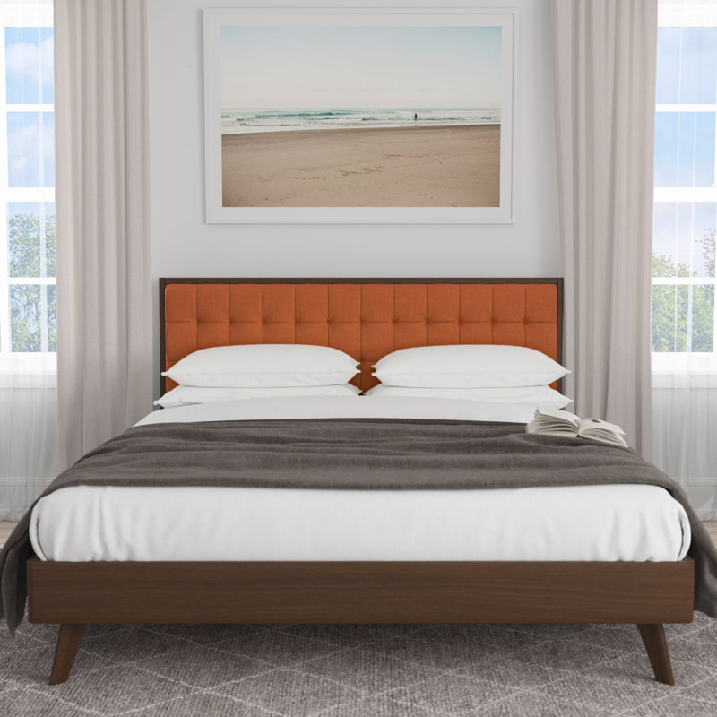 The abril upholstered platform bed offers a sleek and contemporary look, ideal for productivity.