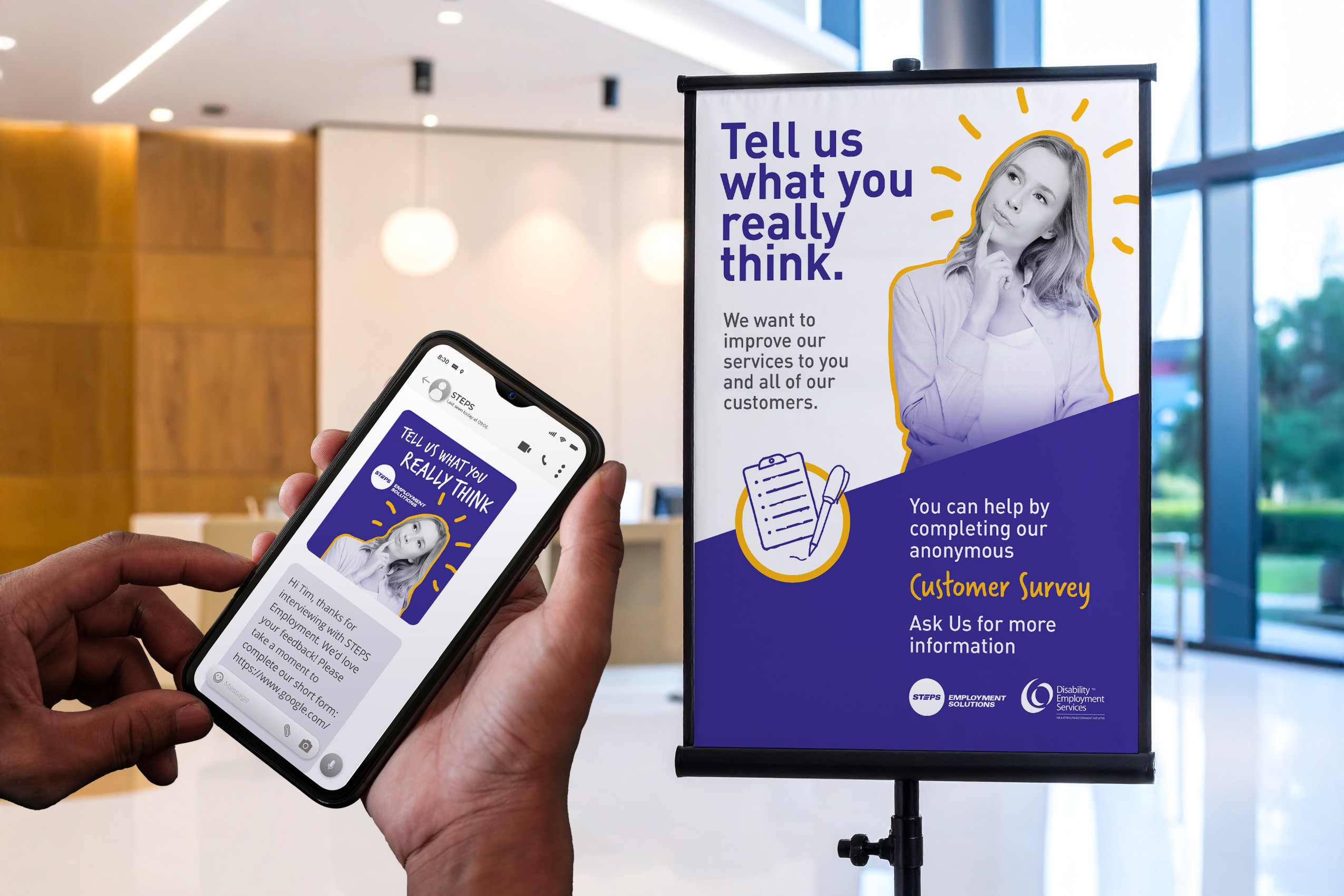 Job seeker feedback collection methods and visual examples