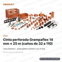 Cinta perforada Grampaflex 14 mm × 25 m (caños de 32 a 110)