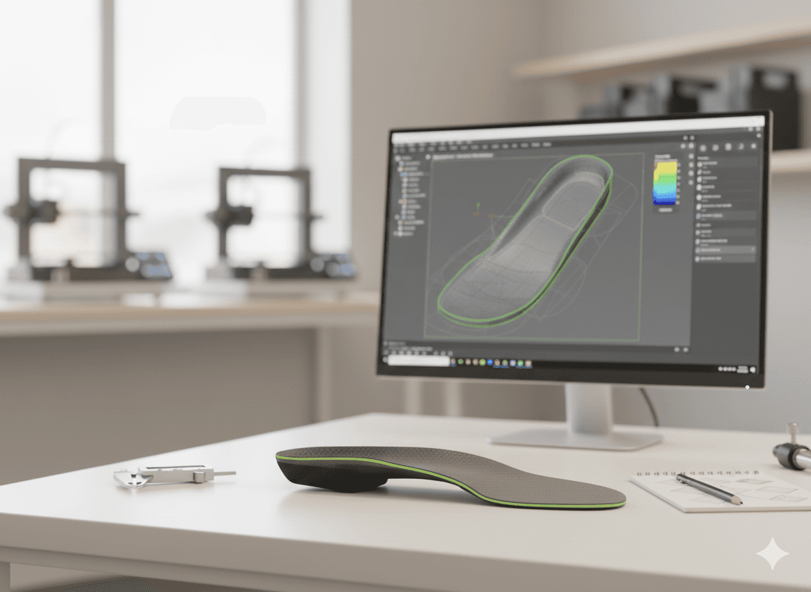 View of carbon fibre custom insole