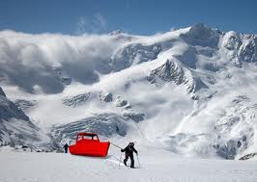 A person trekking snow mountain