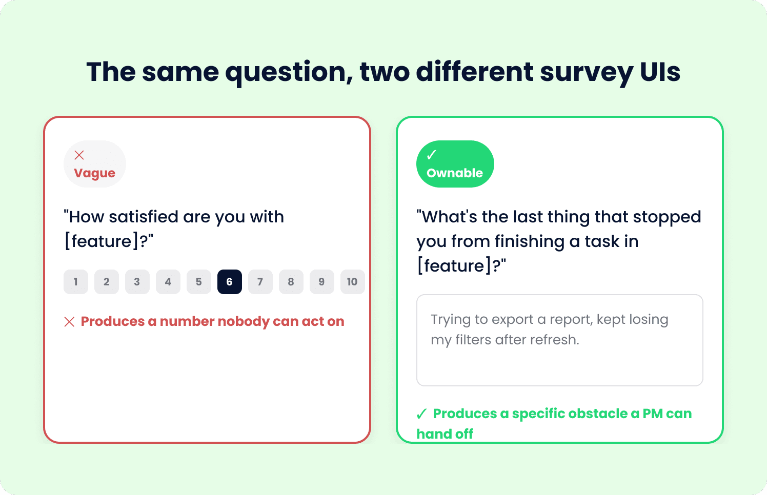 vague and ownable questions for surveys