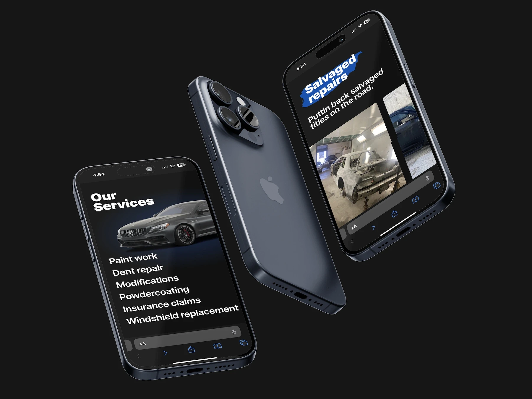 Site web Premium Bodyshop sur mobile