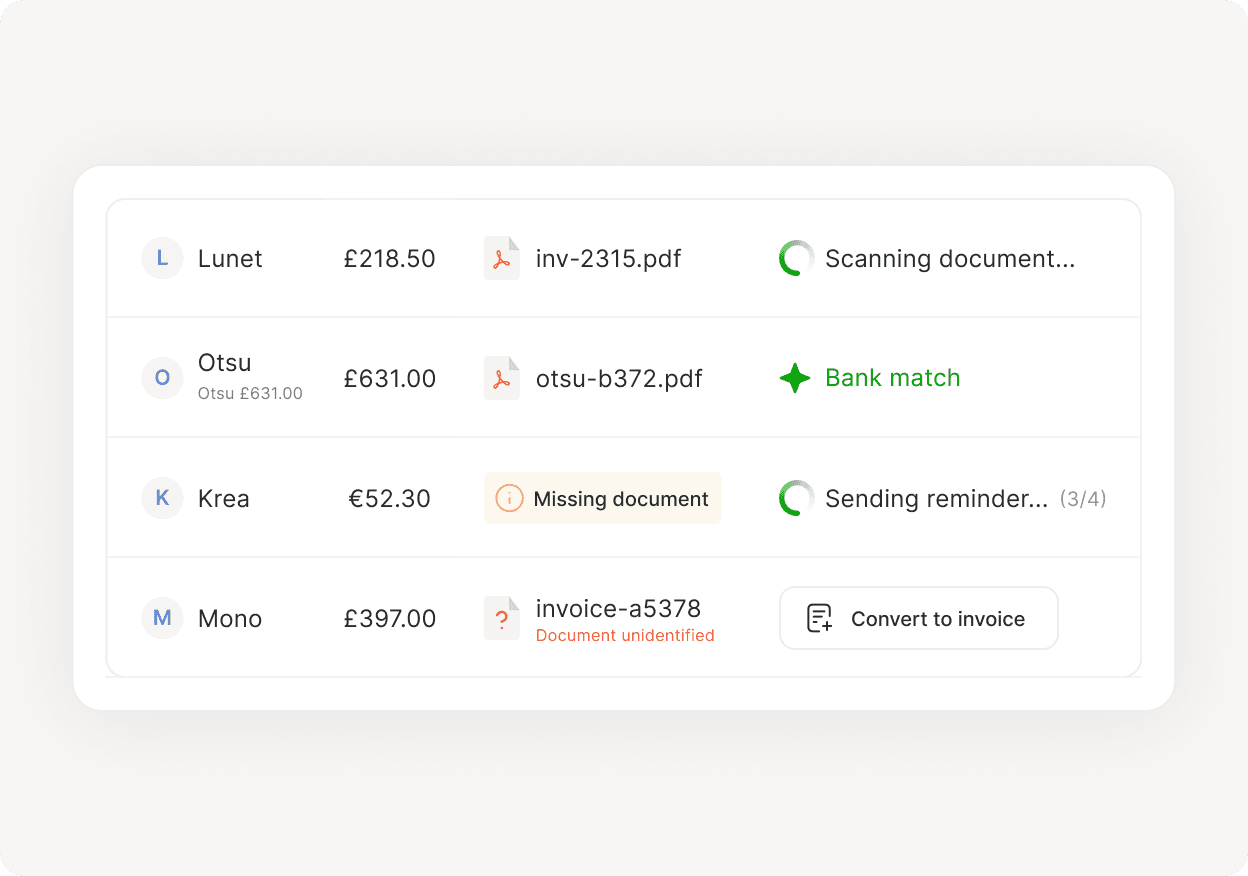 Collect documents & context from clients