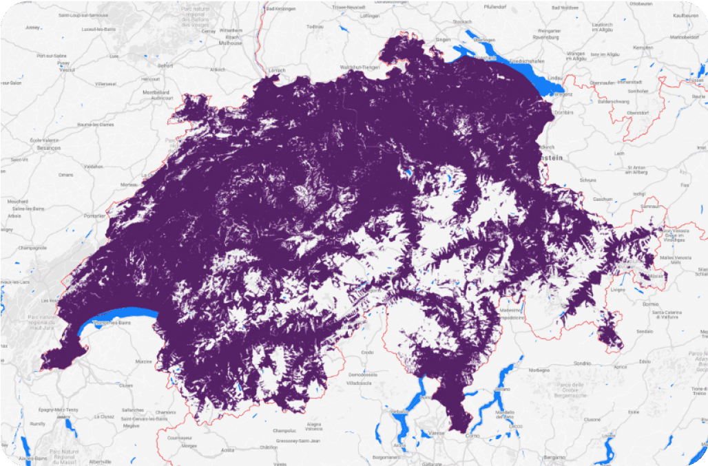 Swisscom LPN coverage map