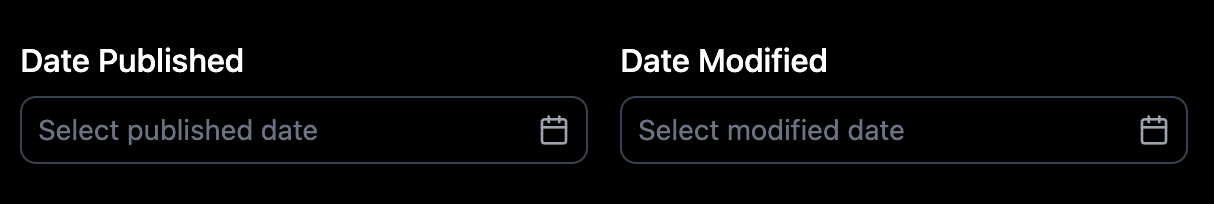 Date published and modified