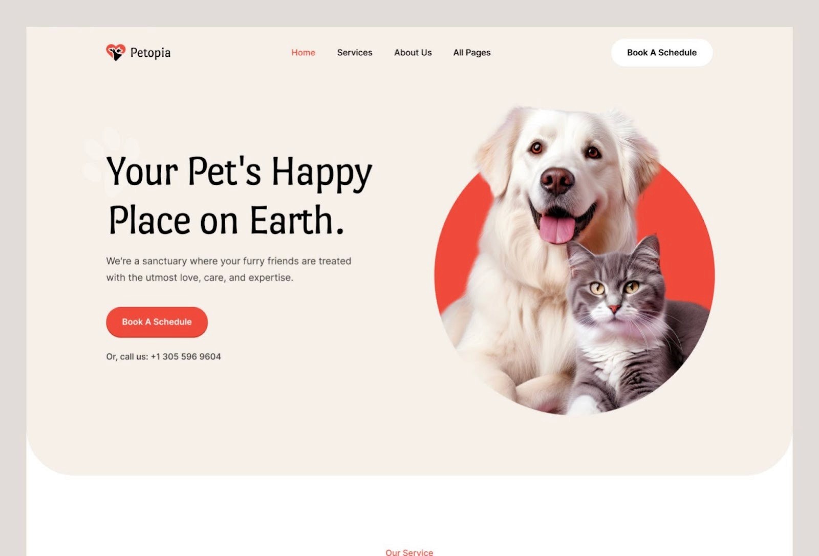 petopia free pet care website template