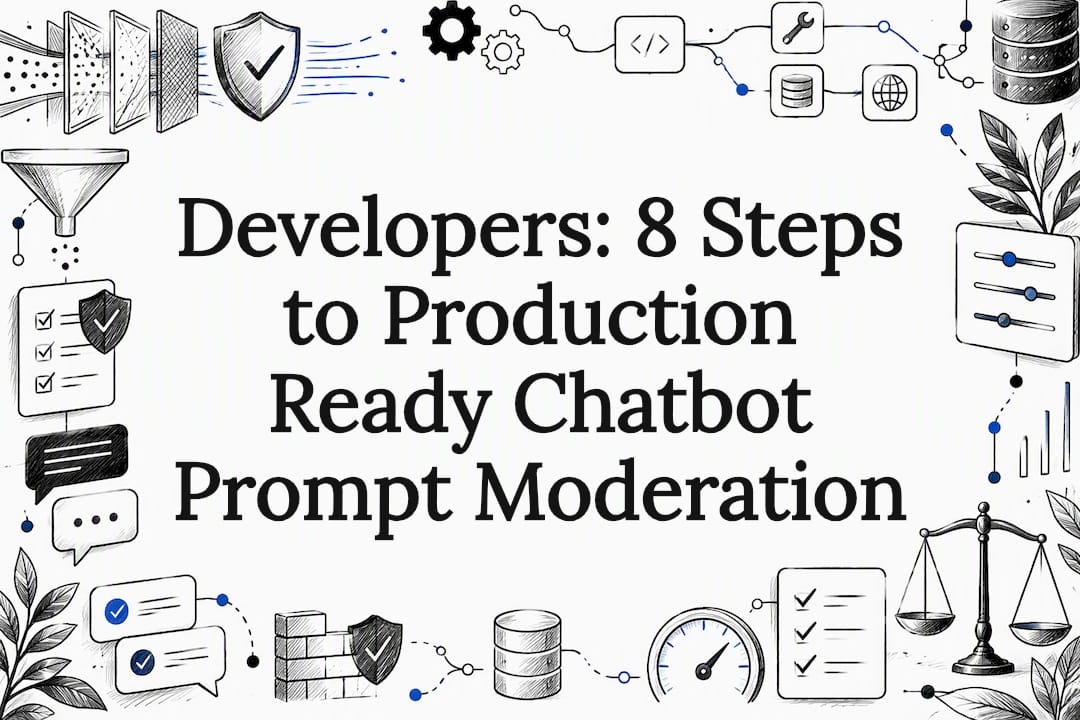 Decorative chatbot moderation title card
