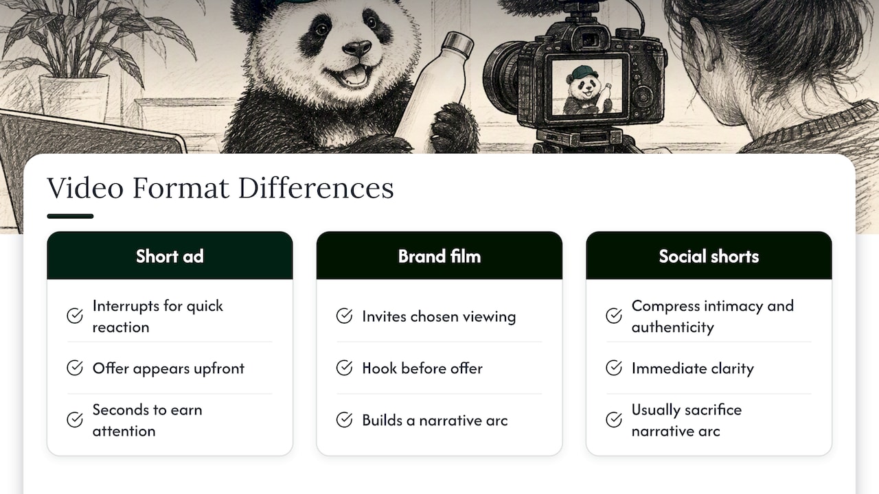 What a Brand Film Is and How It Differs From a Traditional Ad — overview diagram