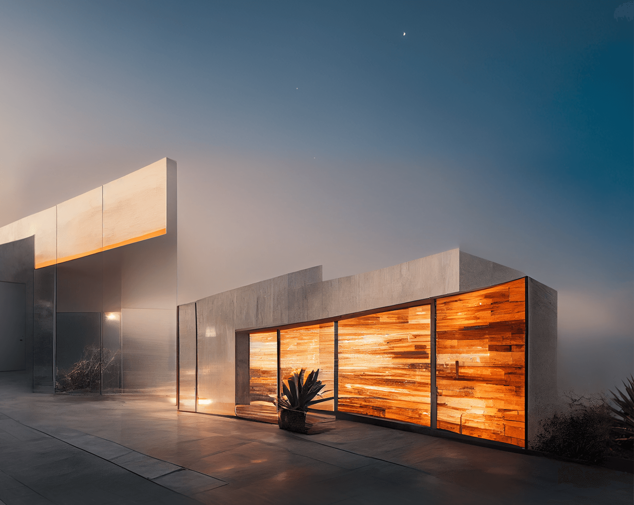 Minimalist Studio at Dusk