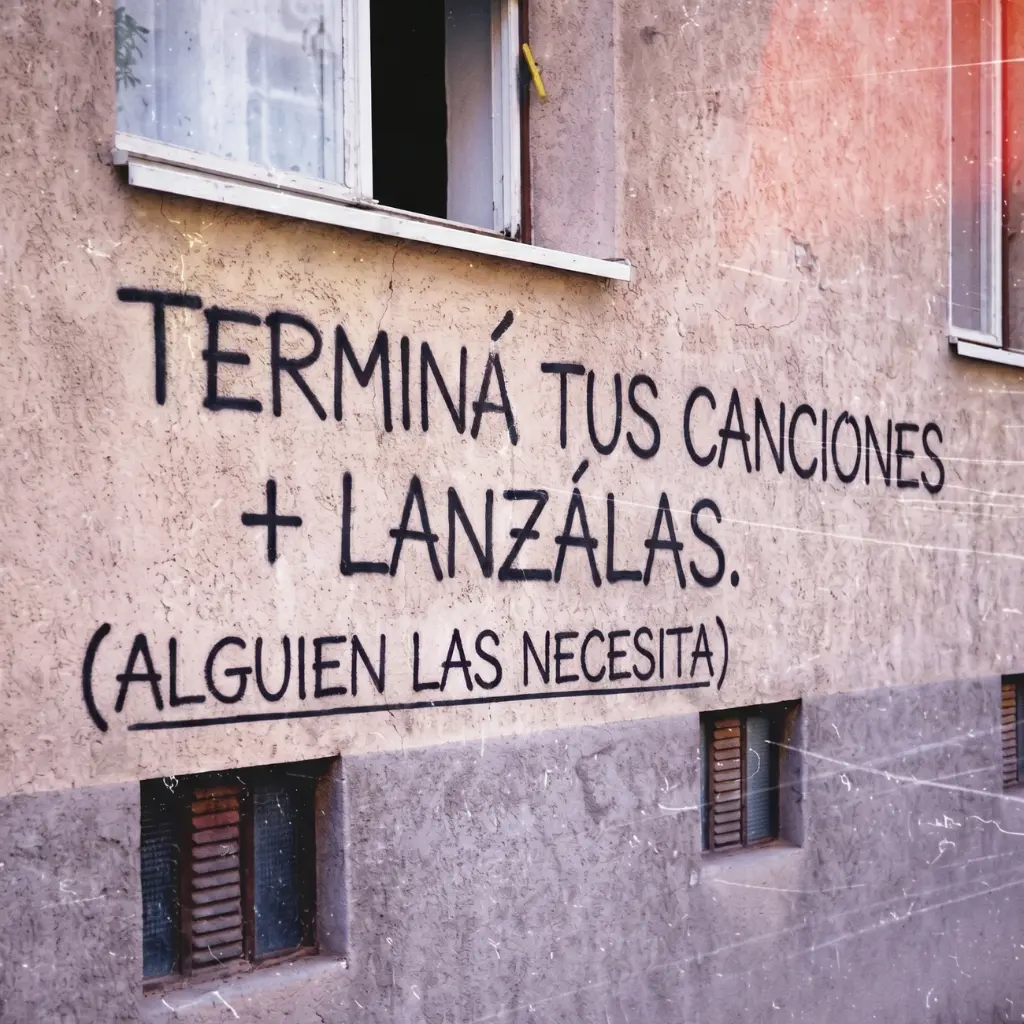 graffiti en una calle emocional y emotivo de superación para músicos
