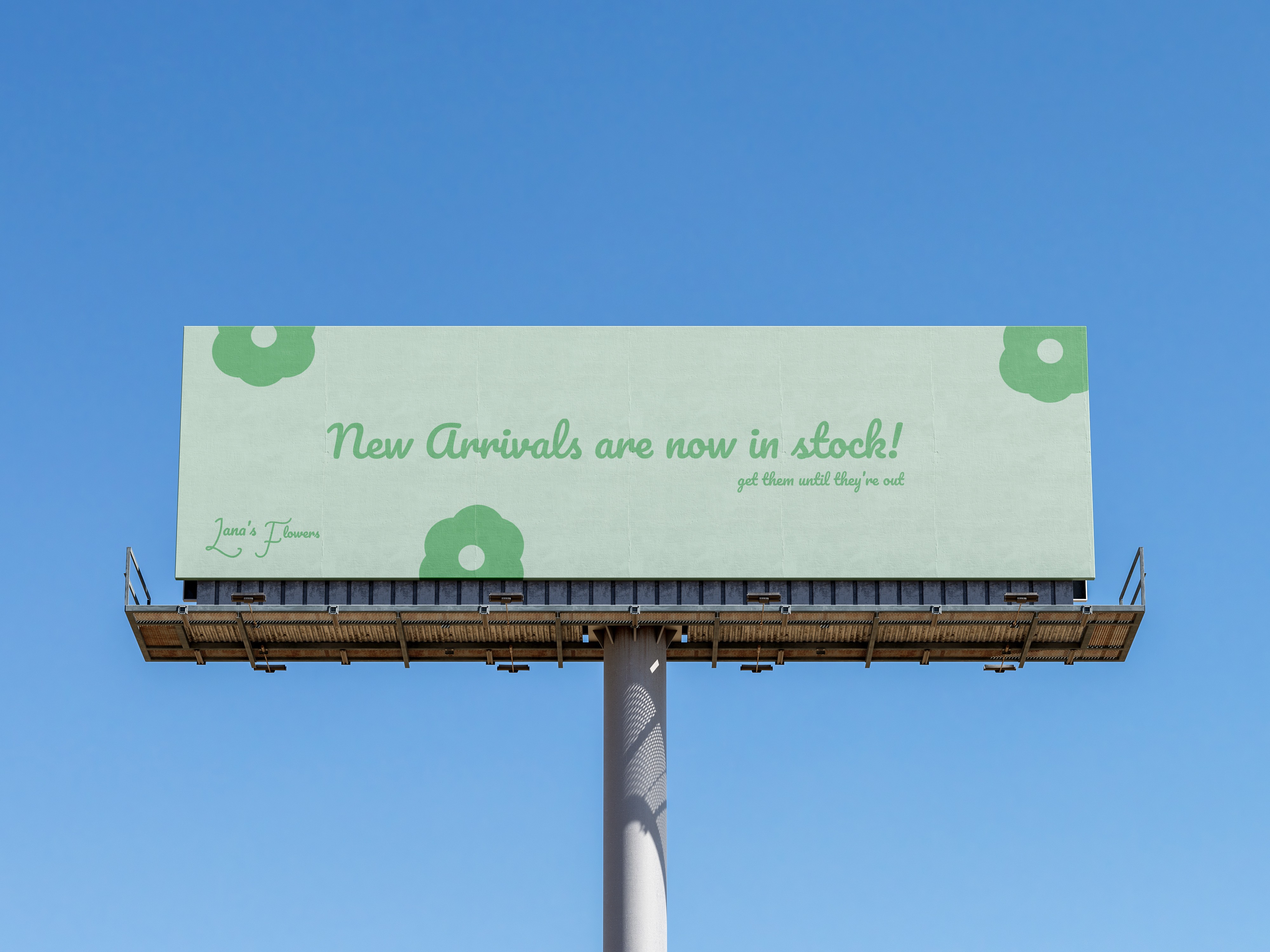 BIllboard featuring New Arrivals Sign