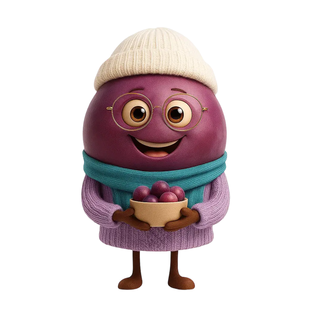 Merlot grape berry illustration for wine education.